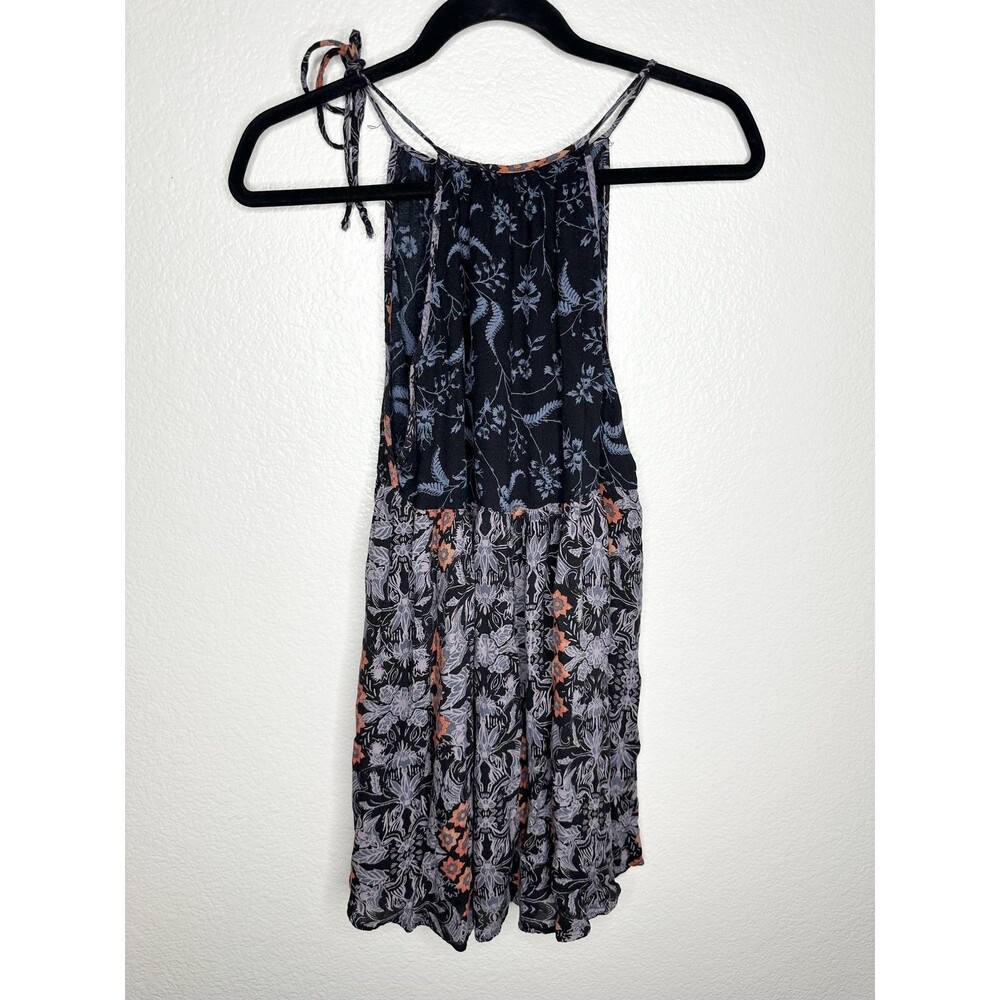 Free People Dress Womens Small Black Floral Bohemian Intimately Spaghetti Strap - Picture 5 of 5